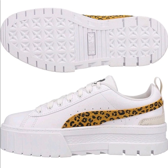 NEW PUMA Mayze Roar Platform Sneakers Shoes White 7.5 Women’s, Size 6 Girl’s - Picture 2 of 16